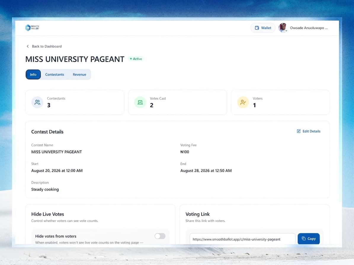 Smooth Contests Platform Showcase