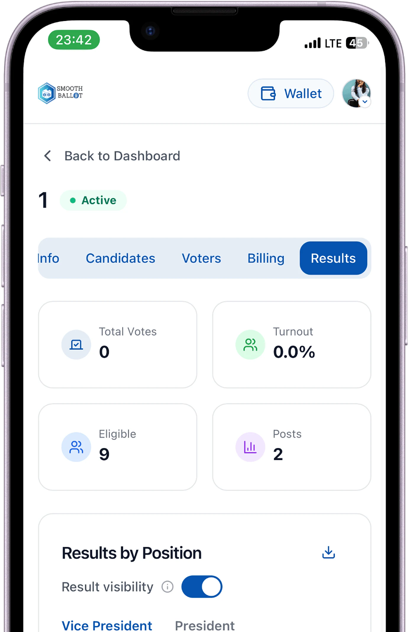 Live election monitoring