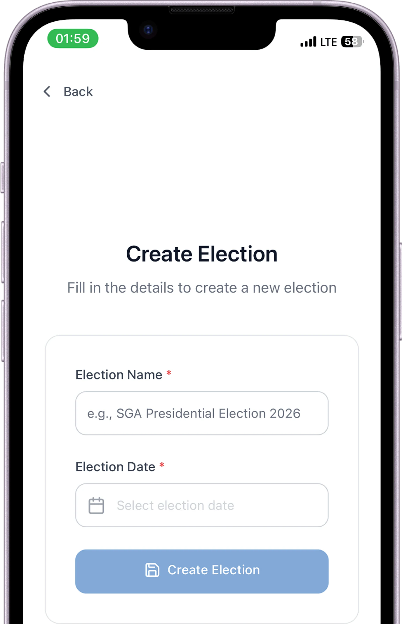 Easy election setup
